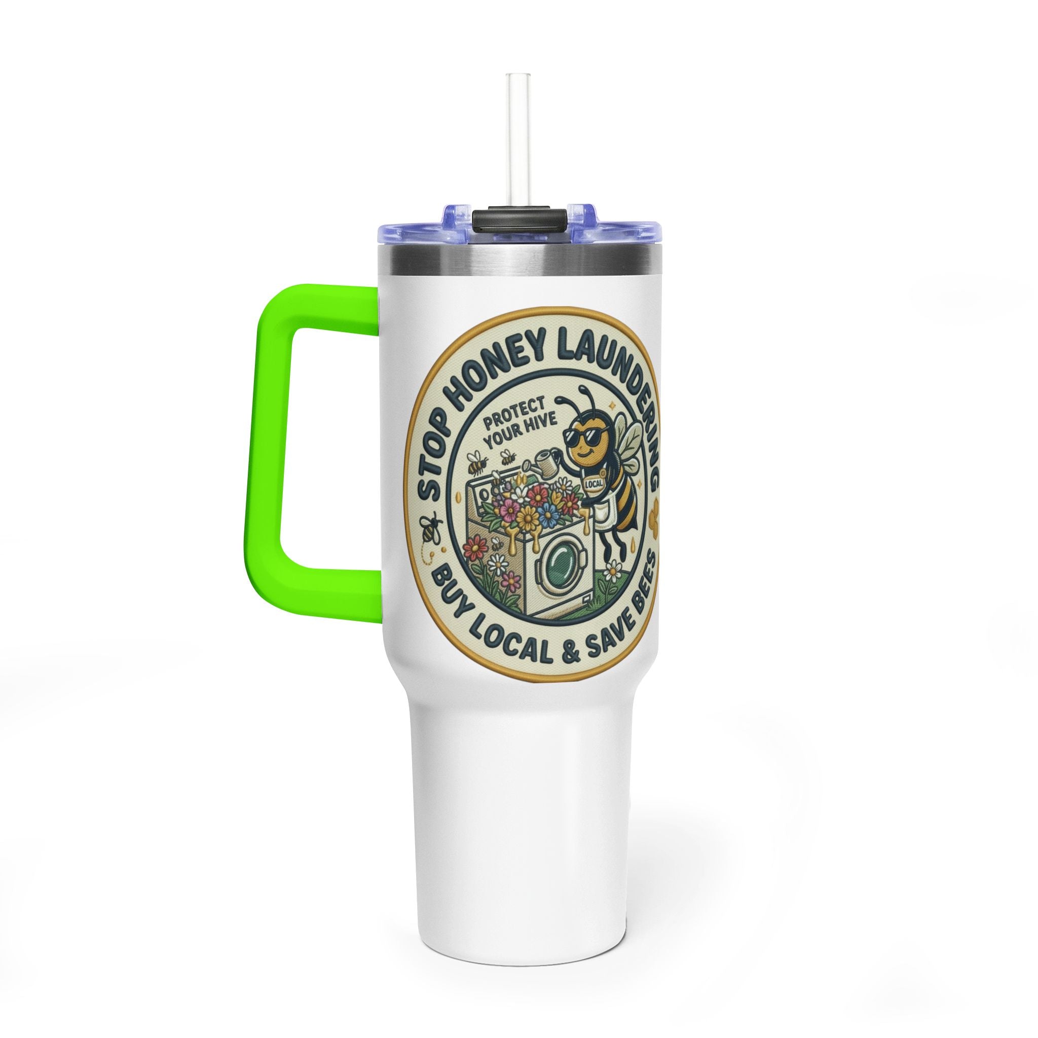 40oz Insulated Tumbler — "Stop Honey Laundering"
